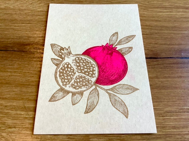 Postkarte Granatapfel (Togethery) - Polly Paper - Umweltfreundliche Schreibwaren
