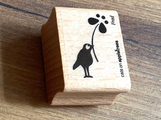 Stempel Vogel Fred mit Blume (Cats on appletrees) - Polly Paper - Umweltfreundliche Schreibwaren