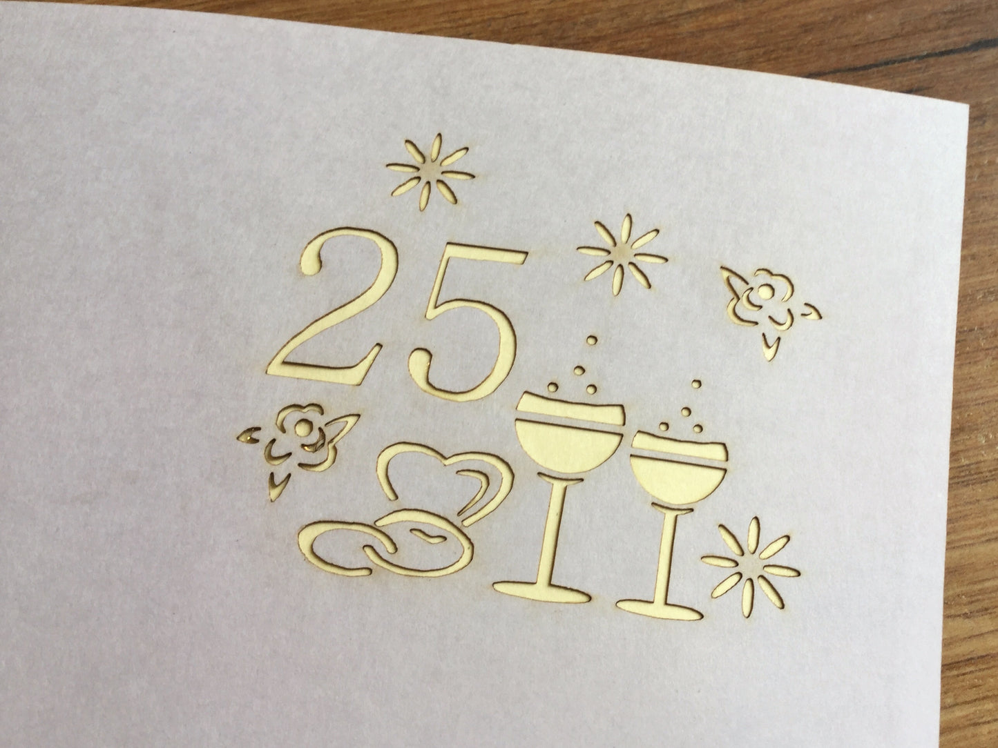 Grußkarte 3D Silberne Hochzeit 25 Jahre - Polly Paper - Umweltfreundliche Schreibwaren