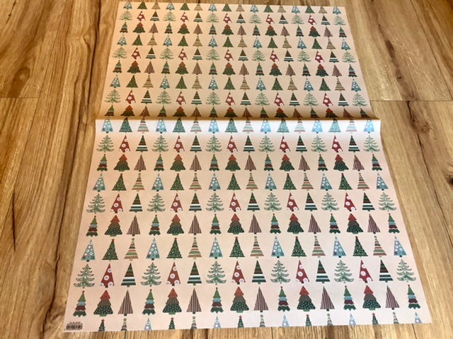 Geschenkpapier Weihnachtsbäume 50x70cm Recyclingpapier