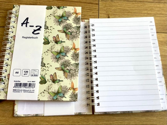 Registerbuch A-Z A6 Adressbuch Spiralbindung