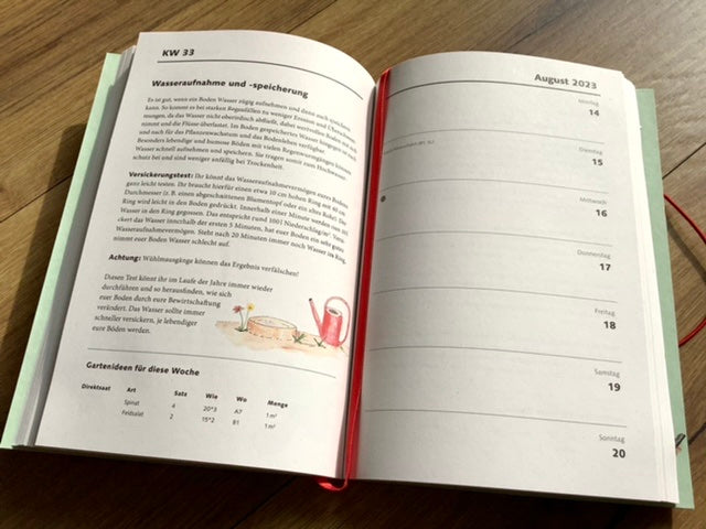Wochenkalender zeitlos TaschenGARTEN Notizbuch