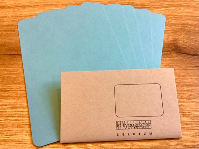 Set 5 Postkarten A6 abgerundet - le typographe - Polly Paper - Umweltfreundliche Schreibwaren