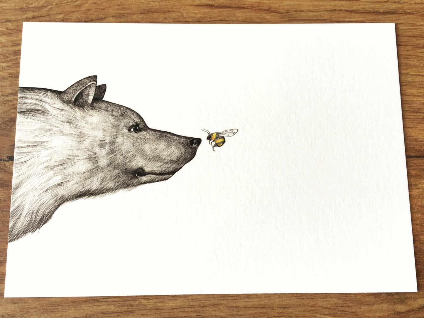 Postkarte Bär & Hummel Ligarti Bambus - Polly Paper - Umweltfreundliche Schreibwaren
