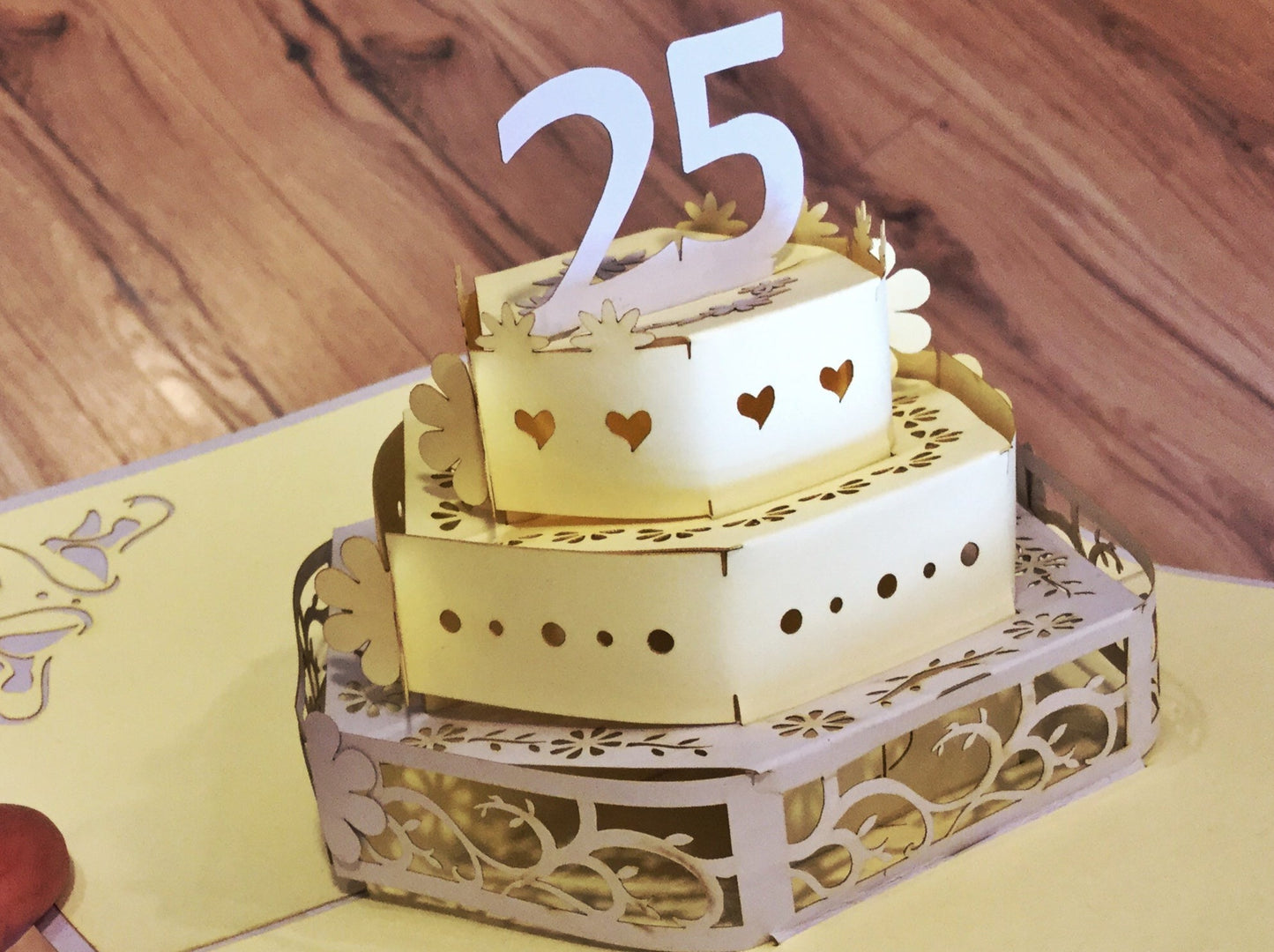Grußkarte 3D Silberne Hochzeit 25 Jahre - Polly Paper - Umweltfreundliche Schreibwaren