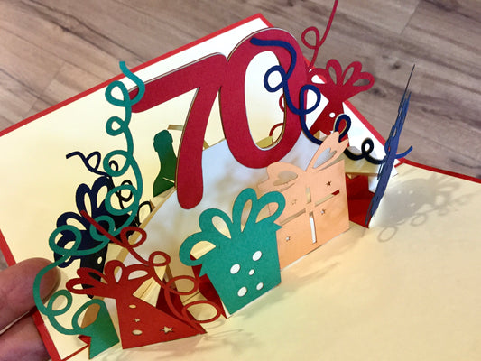 3D-Karte Pop-up 70. Geburtstag° - Polly Paper 