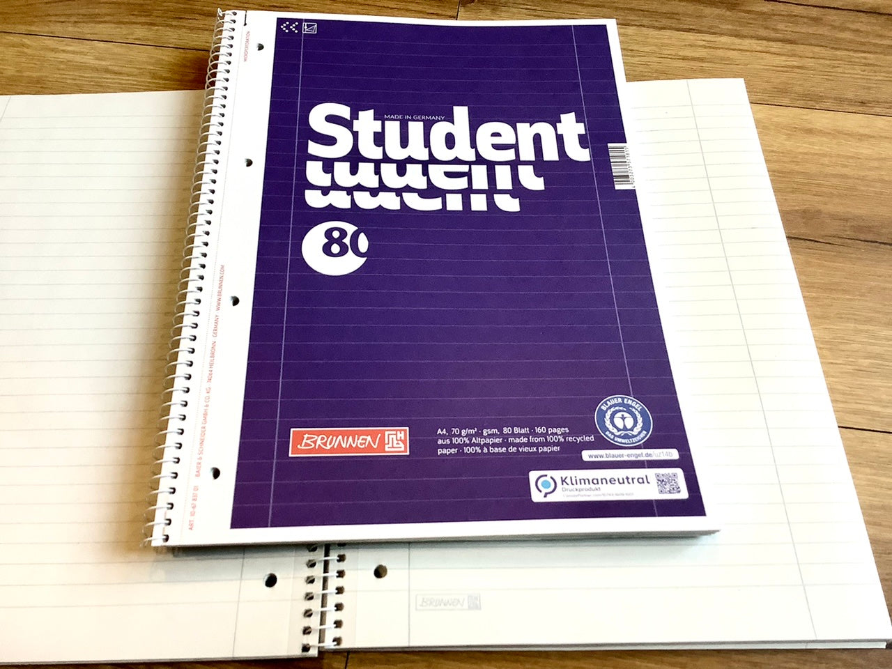 Collegeblock liniert 27 Student Brunnen RC 80Bl. - Polly Paper - Umweltfreundliche Schreibwaren