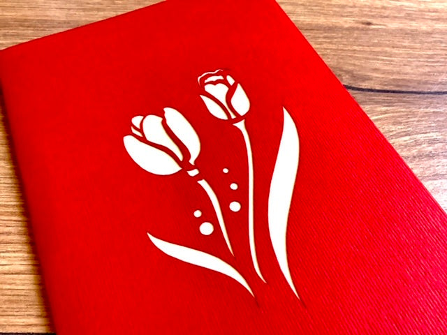 3D-Karte Tulpen Pop-up-Karte - Polly Paper - Umweltfreundliche Schreibwaren