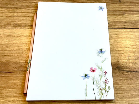 Notizblock A5 "Nigella" 50Bl. Briefblock - Polly Paper - Umweltfreundliche Schreibwaren