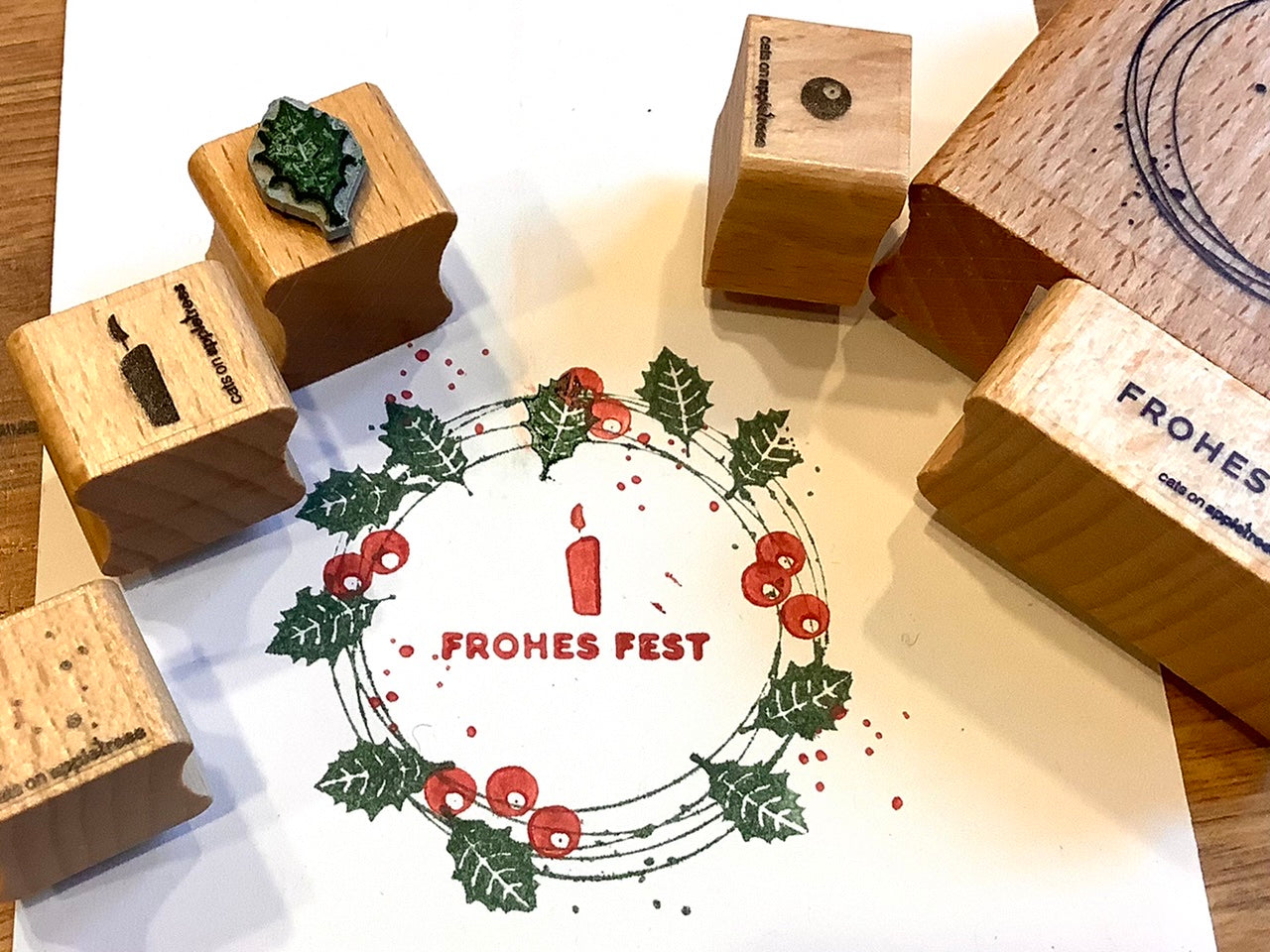 Holzstempel Weihnachten Cats on appletrees° - Polly Paper - Umweltfreundliche Schreibwaren