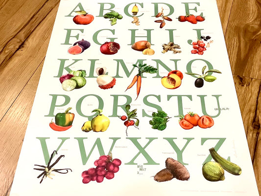 Poster ABC Früchte Alphabet 60x40cm (Schnurverlag)