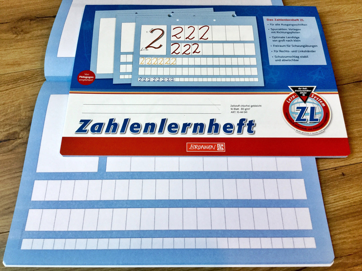 Schulheft A4 Lin. ZL quer Zahlenlernheft Brunnen