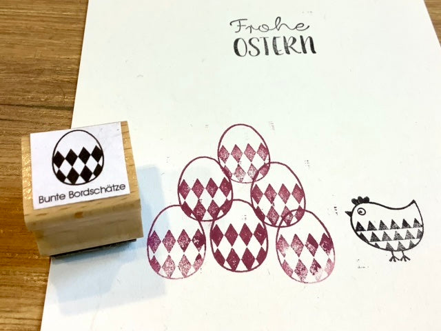 Stempel Osterei Raute 2x2cm (Bunte Bordschätze)