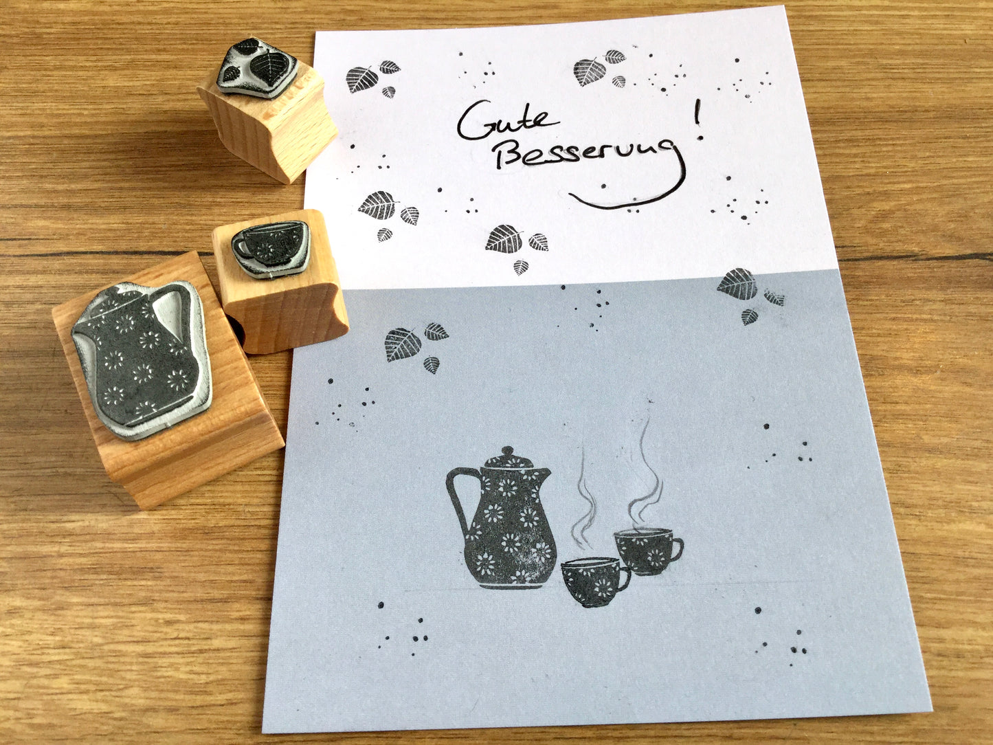 Stempel geblümte Teekanne 2 (Cats on appletrees)