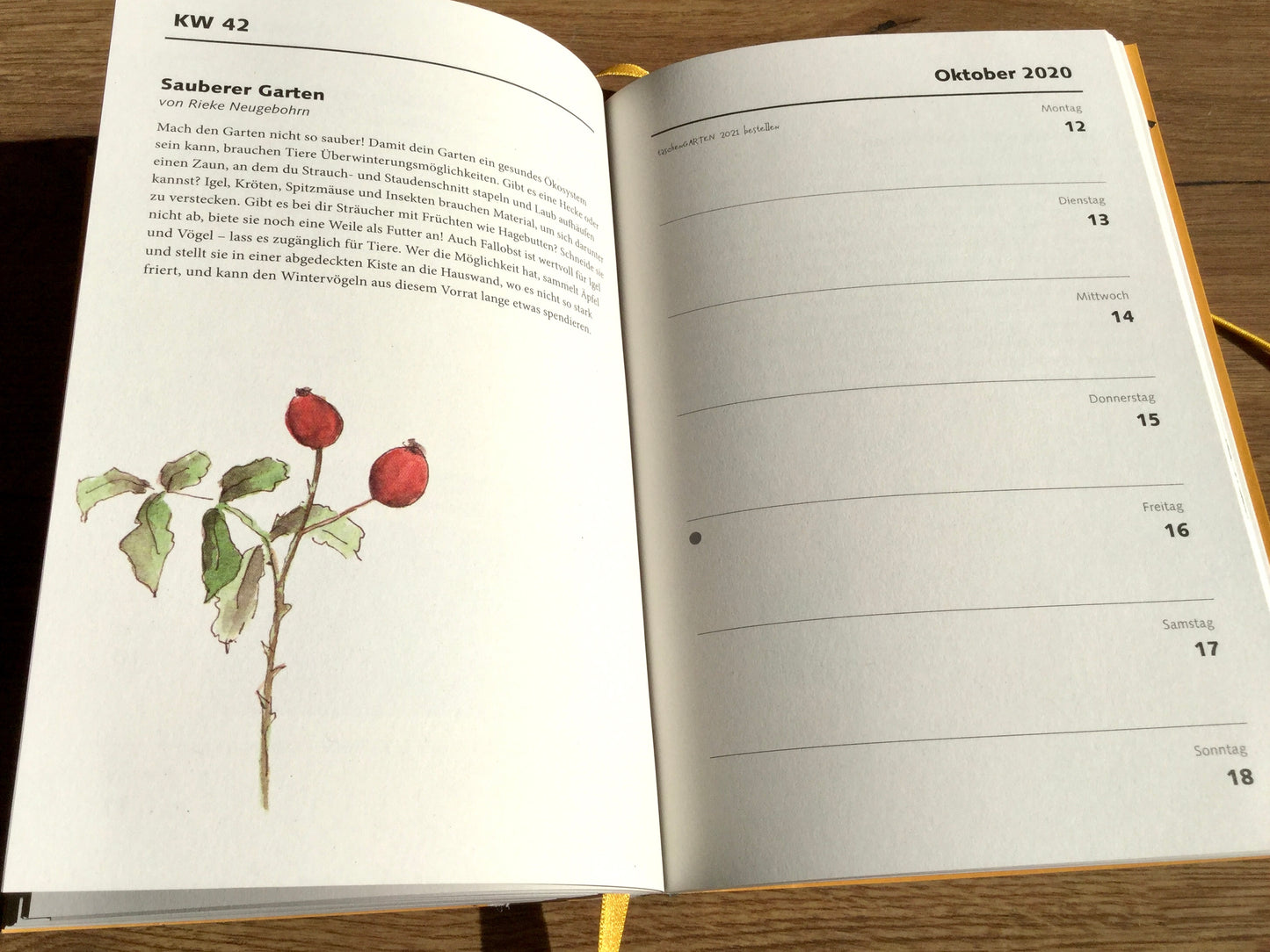 Wochenkalender zeitlos TaschenGARTEN Notizbuch