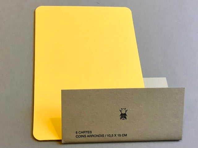 Set 5 Postkarten A6 abgerundet - le typographe - Polly Paper - Umweltfreundliche Schreibwaren