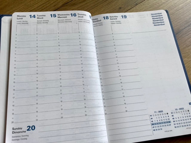 Wochenkalender 16x24cm ML „Ministre“ Quo Vadis blau 2025 (!)
