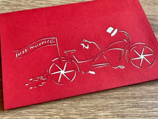 3D-Karte Hochzeit Tandem Pop-up - Polly Paper - Umweltfreundliche Schreibwaren
