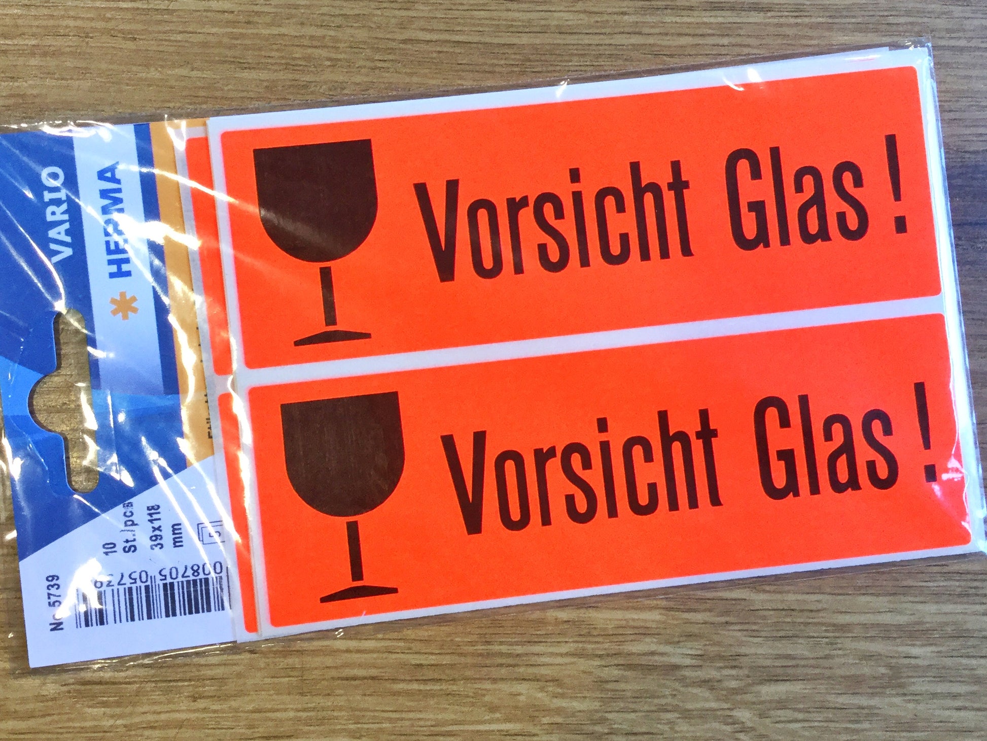 Aufkleber 10x "Vorsicht Glas!" (5Bl) - Polly Paper - Umweltfreundliche Schreibwaren