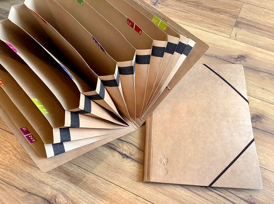 Fächermappe A4 kraft Eckspanner "Schwartz Recycled" - Polly Paper - Umweltfreundliche Schreibwaren