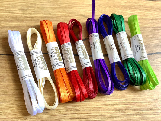 Satinband 3m 3mm dünn Geschenkband° - Polly Paper - Umweltfreundliche Schreibwaren