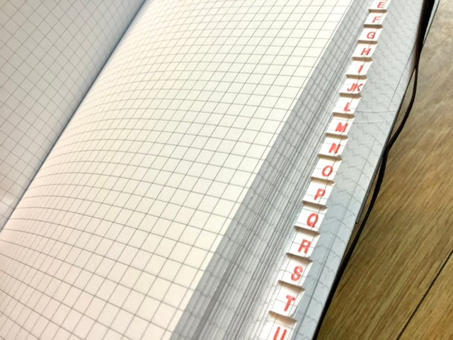 Registerbuch A6 200 Blatt schwarz kariert A-Z