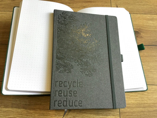 Notizbuch A5 Punktraster Eco Recycle 160S. Leykam° - Polly Paper - Umweltfreundliche Schreibwaren