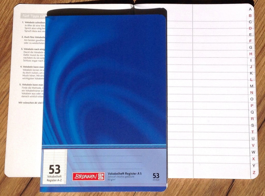 Vokabelheft A5 Register A-Z 48Bl 53 - Polly Paper
