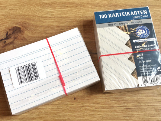 Karteikarten liniert weiß 100St.° - Polly Paper - Umweltfreundliche Schreibwaren