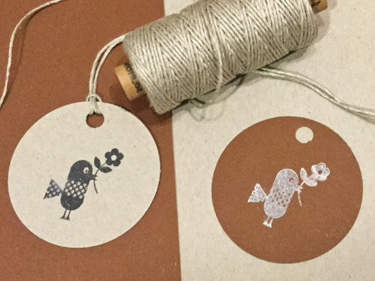 Stempel Vogeldame Kleo 3x3cm (Bordschätze) - Polly Paper - Umweltfreundliche Schreibwaren
