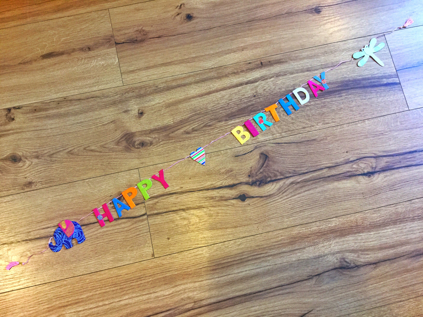 Girlande Happy Birthday Nepalpapier 1m - Polly Paper - Umweltfreundliche Schreibwaren