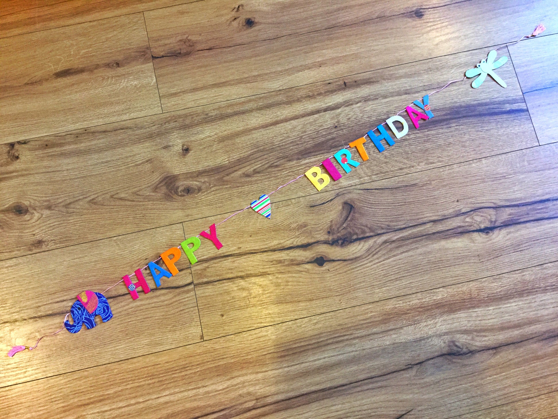Girlande Happy Birthday Nepalpapier 1m - Polly Paper - Umweltfreundliche Schreibwaren