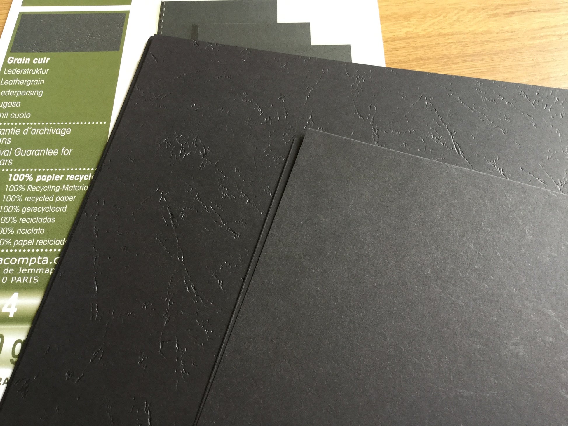 Karton-Deckblatt 270g/m² A4 Lederstruktur° - Polly Paper - Umweltfreundliche Schreibwaren