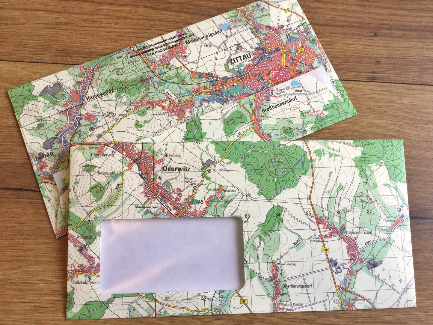 DRP DL Landkarte 10 Design-Kuverts Direktrecycling - Polly Paper - Umweltfreundliche Schreibwaren