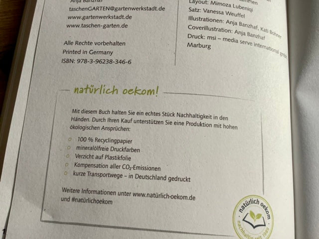Wochenkalender zeitlos TaschenGARTEN Notizbuch