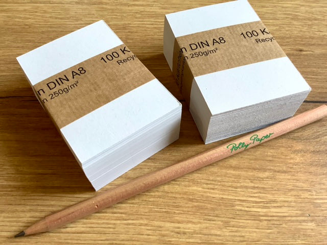 Karteikarten blanko 250g 100St. weiß° - Polly Paper - Umweltfreundliche Schreibwaren