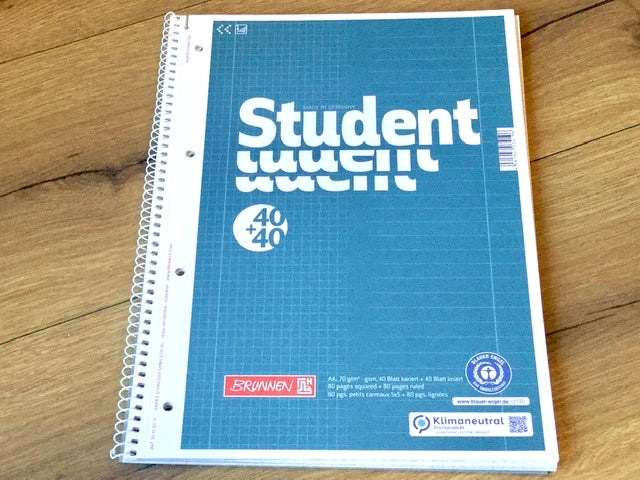 Collegeblock Duo kariert/liniert "Student"