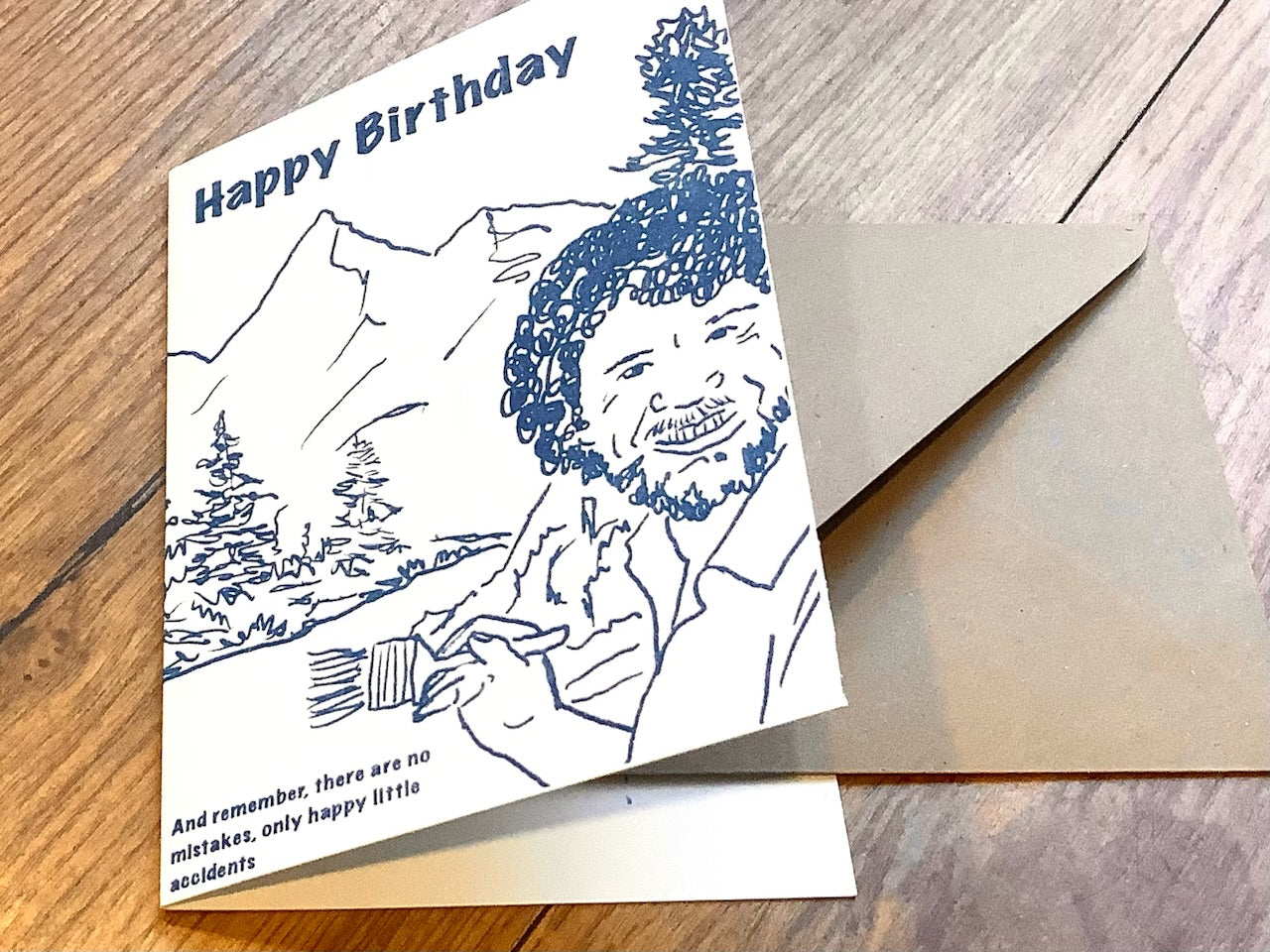 Briefkarte Bob Ross (Superjujupress) - Polly Paper - Umweltfreundliche Schreibwaren