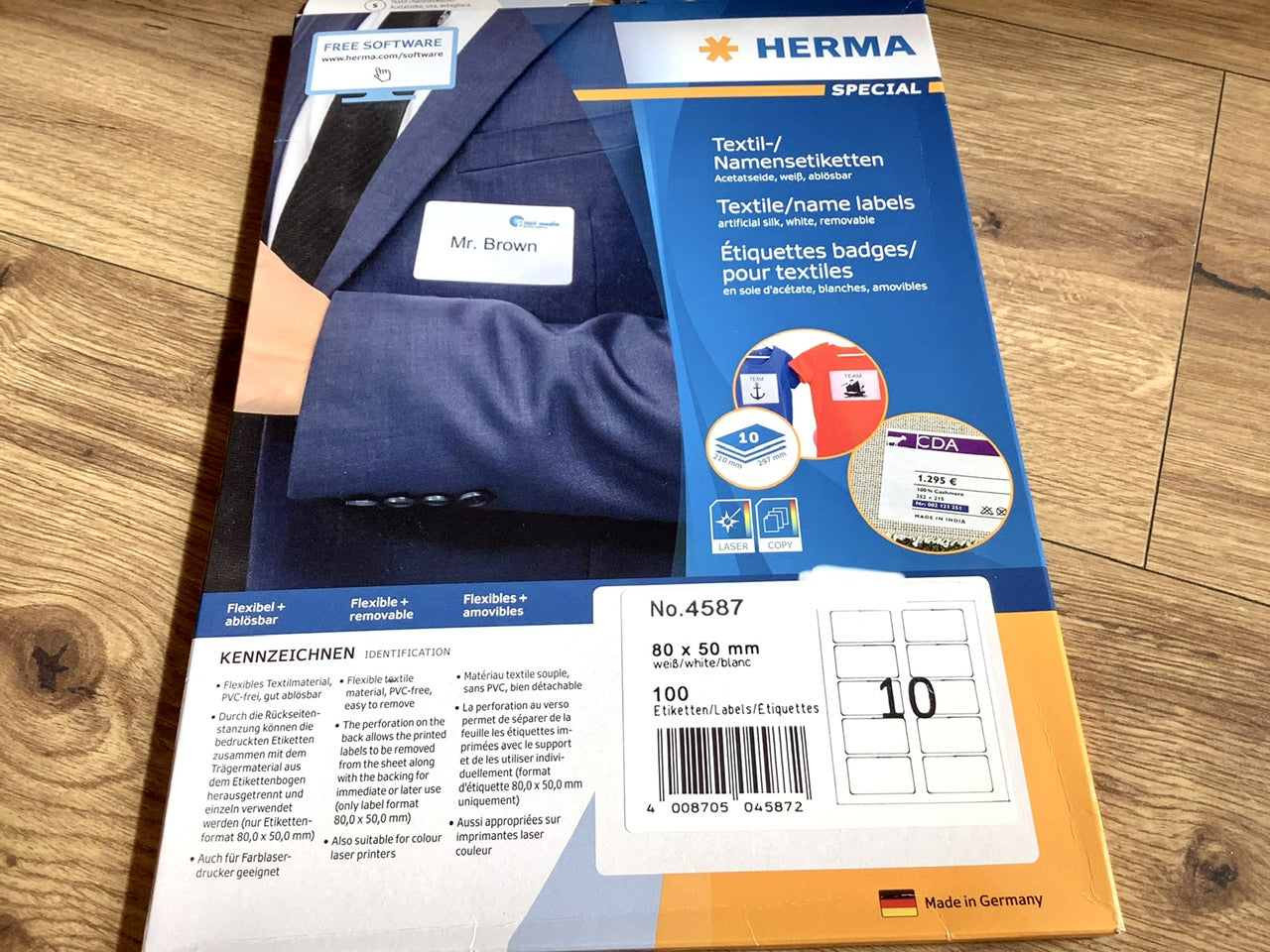 Namensetiketten 100 St. Textil 8x5cm Herma 4587 - Polly Paper - Umweltfreundliche Schreibwaren