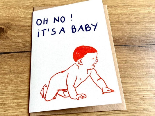 Briefkarte Oh no! It‘s a baby (Superjuju) - Polly Paper - Umweltfreundliche Schreibwaren