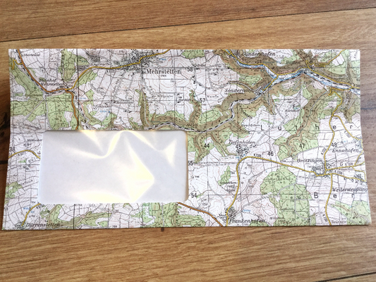 DRP DL Landkarte 10 Design-Kuverts Direktrecycling - Polly Paper - Umweltfreundliche Schreibwaren