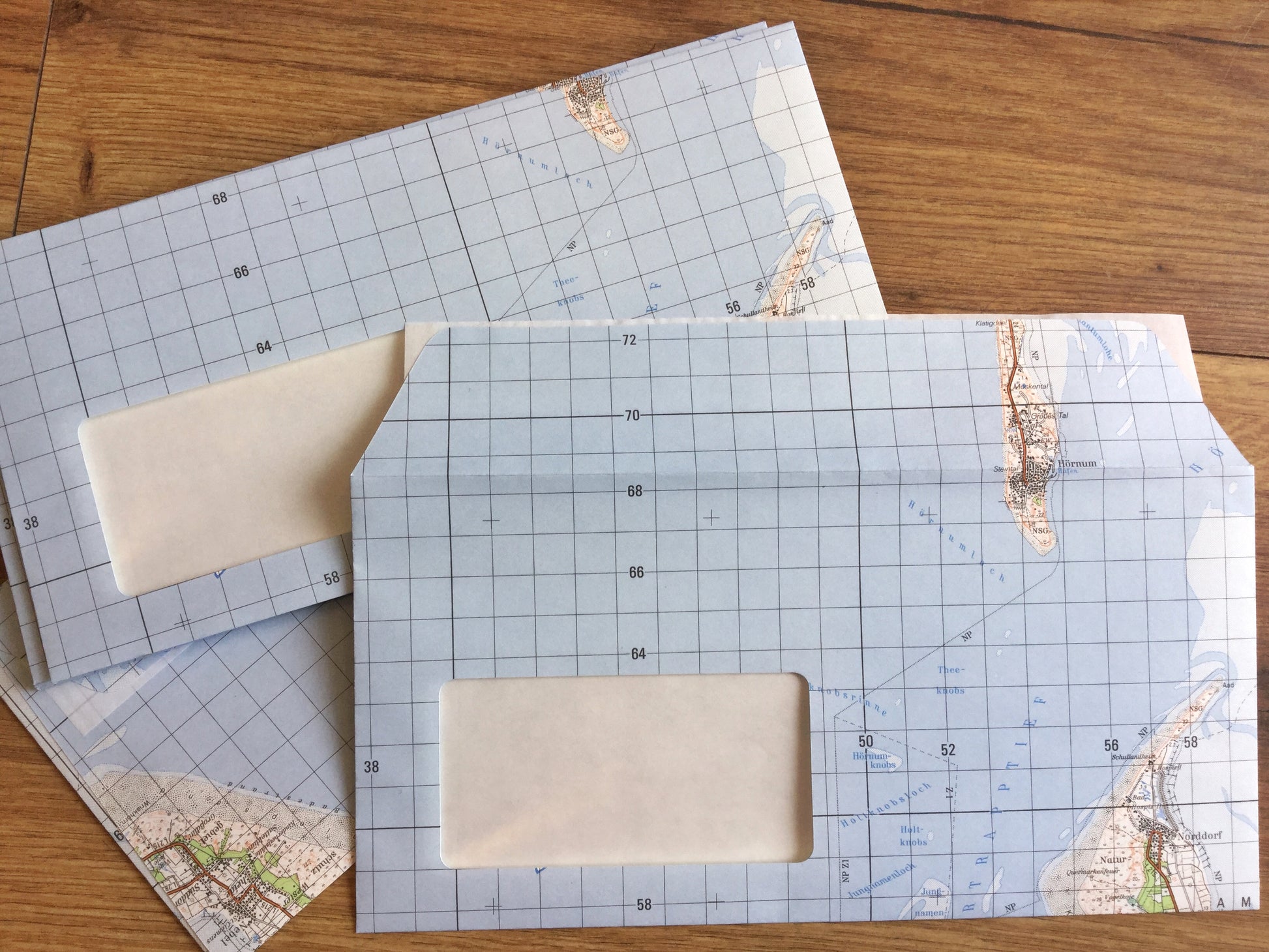 DRP DL Landkarte 10 Design-Kuverts Direktrecycling - Polly Paper - Umweltfreundliche Schreibwaren
