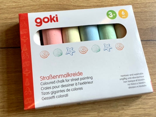 Straßenmalkreide bunt 6 Farben rund 10,5cm goki