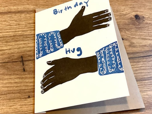 Briefkarte Birthday Hug blue (Superjuju) A6 - Polly Paper - Umweltfreundliche Schreibwaren