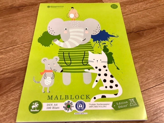 Malblock A4 100 Blatt 70g Recyclingpapier - Polly Paper - Umweltfreundliche Schreibwaren