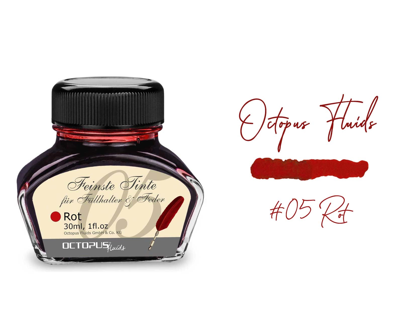 Tinte 30ml-Glas Octopus° - Polly Paper - Umweltfreundliche Schreibwaren