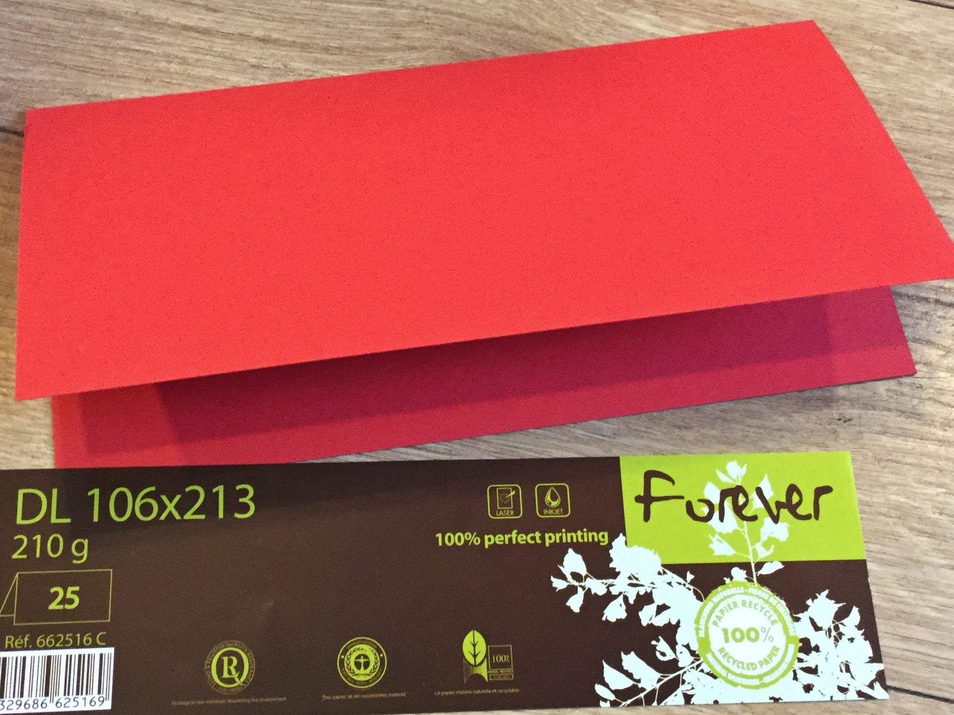 Doppelkarten DIN lang rot 25 St. forever DL - Polly Paper - Umweltfreundliche Schreibwaren