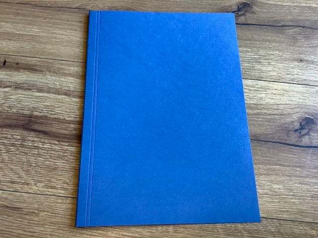 Blauer Aktendeckel von FALKEN aus Recyclingkarton - unbedruckte Vorderseite; erhältlich bei Polly Paper - Umweltfreundliche Schreibwaren / Bürobedarf in Berlin-Mitte