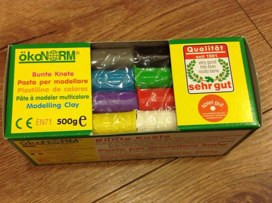 Bunte Knete Ökonorm 500g 8 Farben - Polly Paper