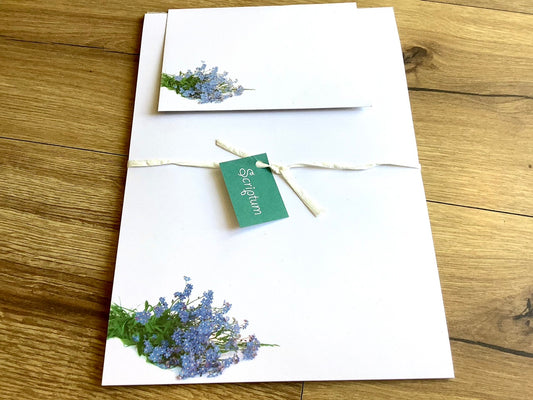 Briefpapier-Set 12xA4 Vergissmeinnicht Recyclingpapier